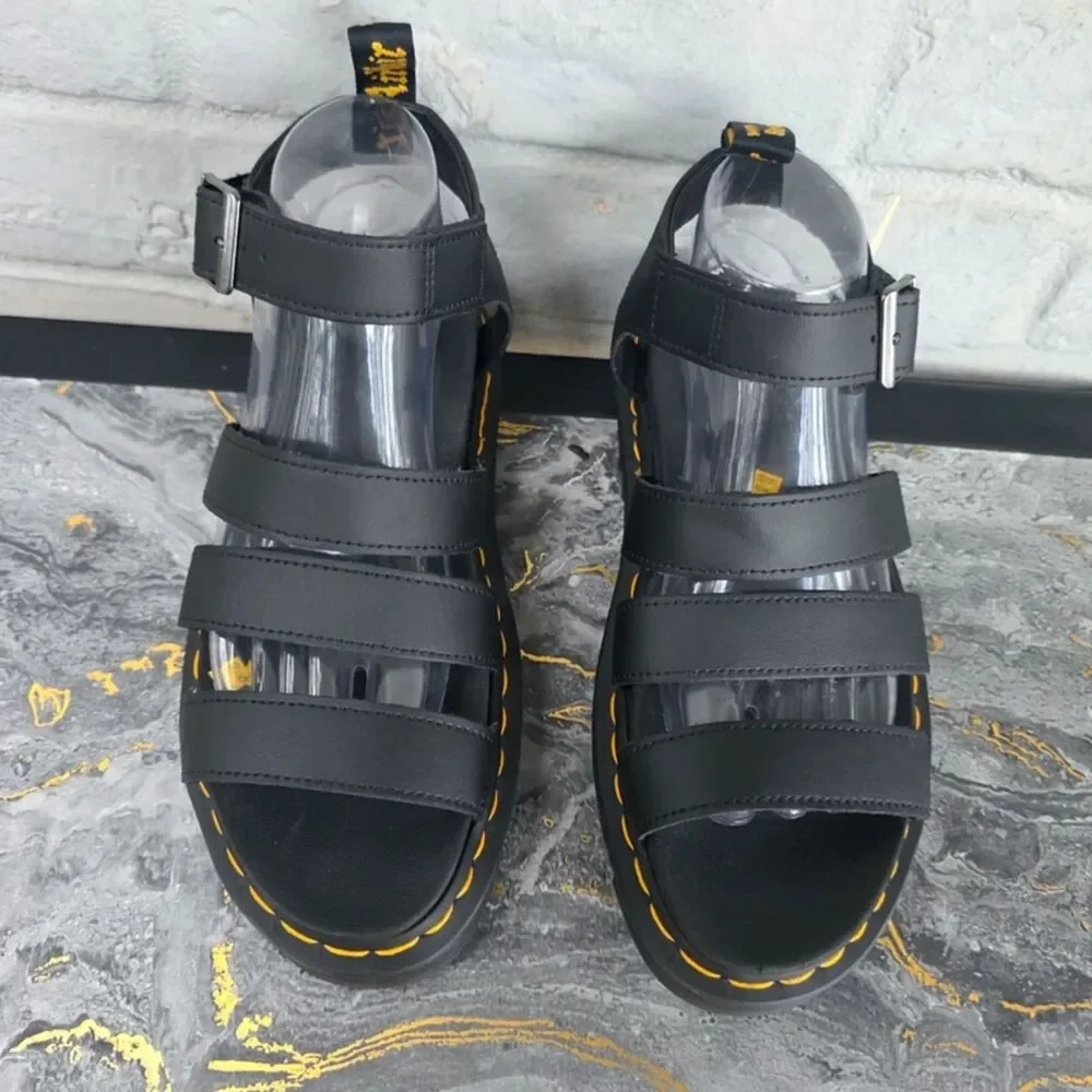 Dr. Martens Blaire Black Gladiator Strappy Platform Sandals Women's Size 8 NEW